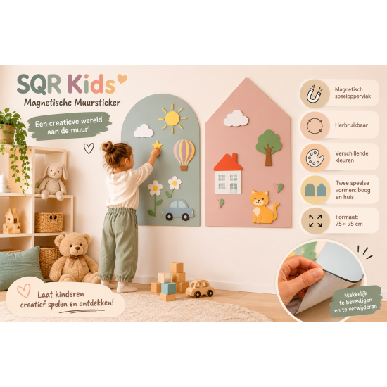 SQR Kids | Magnetisch Muursticker