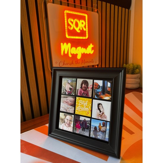 SQR Fotolijst voor 9 Gepersonaliseerde Magneten