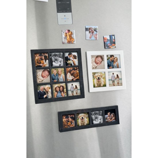 Acrylic Magnet Gallery – Premium Magneetbord met Staander & Magnetische Bevestiging 4 Gird vierkant