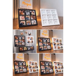 9 Grid vierkant Acrylic Premium Magneetbord met Staander & Magnetische Bevestiging 
