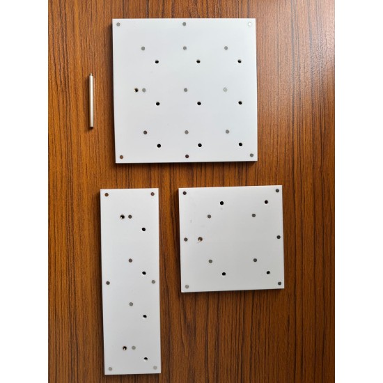 Acrylic Magnet Gallery – Premium Magneetbord met Staander & Magnetische Bevestiging 4 Gird vierkant