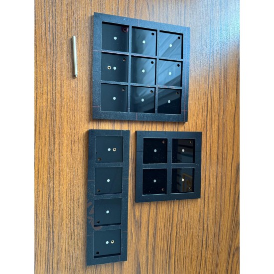 Acrylic Magnet Gallery – Premium Magneetbord met Staander & Magnetische Bevestiging 4 Gird vierkant