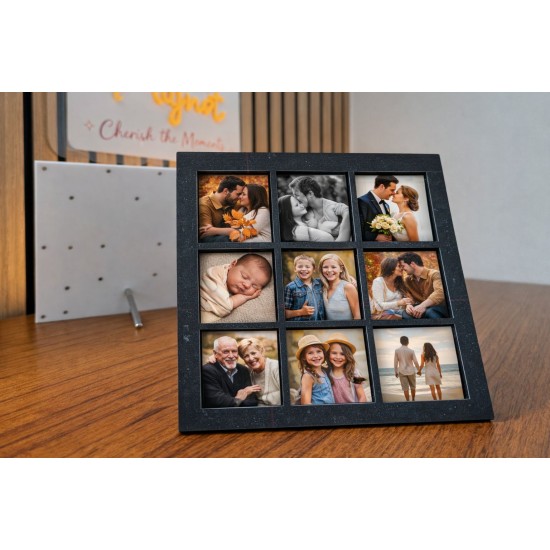 9 Grid vierkant Acrylic Premium Magneetbord met Staander & Magnetische Bevestiging 