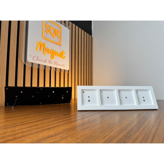 4 Grid Horizontaal Acrylic Premium Magneetbord met Staander & Magnetische Bevestiging 